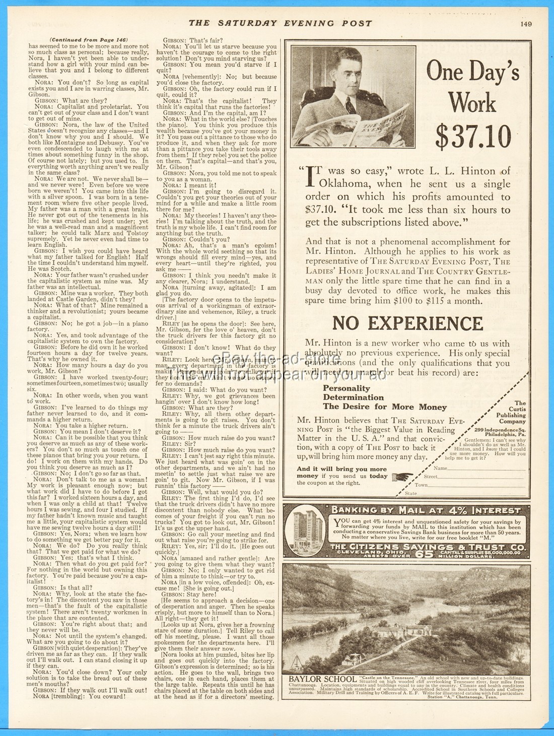 1919 Baylor School Chattanooga TN Print Ad Castle on the Tennessee College Prep