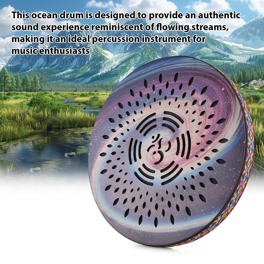 12 Inch Ocean Drum Ethnic Percussion Instrument Painted Drum Pattern Birch Wo...