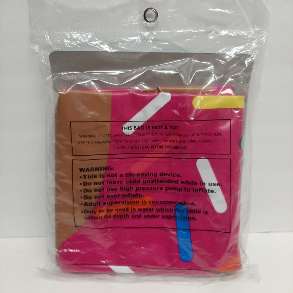 Inflatable Pink Sprinkle Donut Swimming Pool Float Ring 33.5inx8.3in