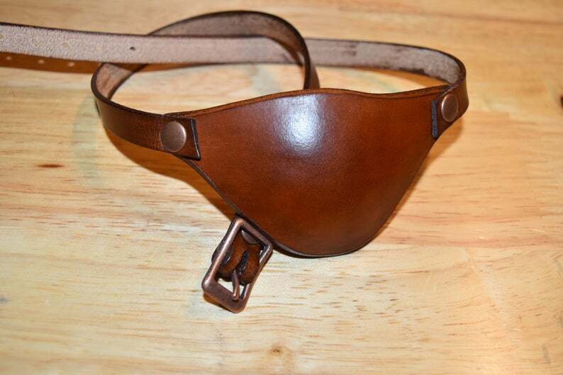 Leather eye patch for adults - adjustable with buckle - good for permanent use