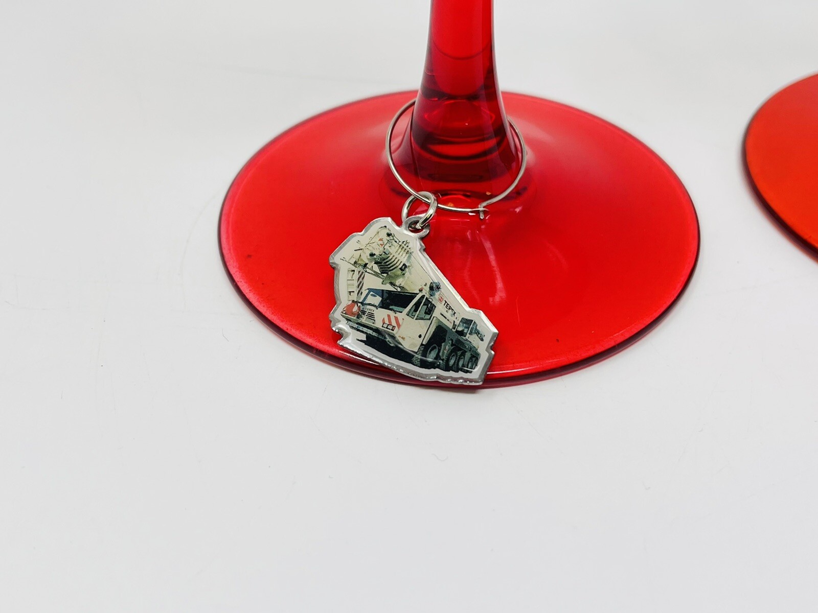 Vintage Terex Logo Custom Wine Glass Set of 2 Summer Social 07 Collectible NOS