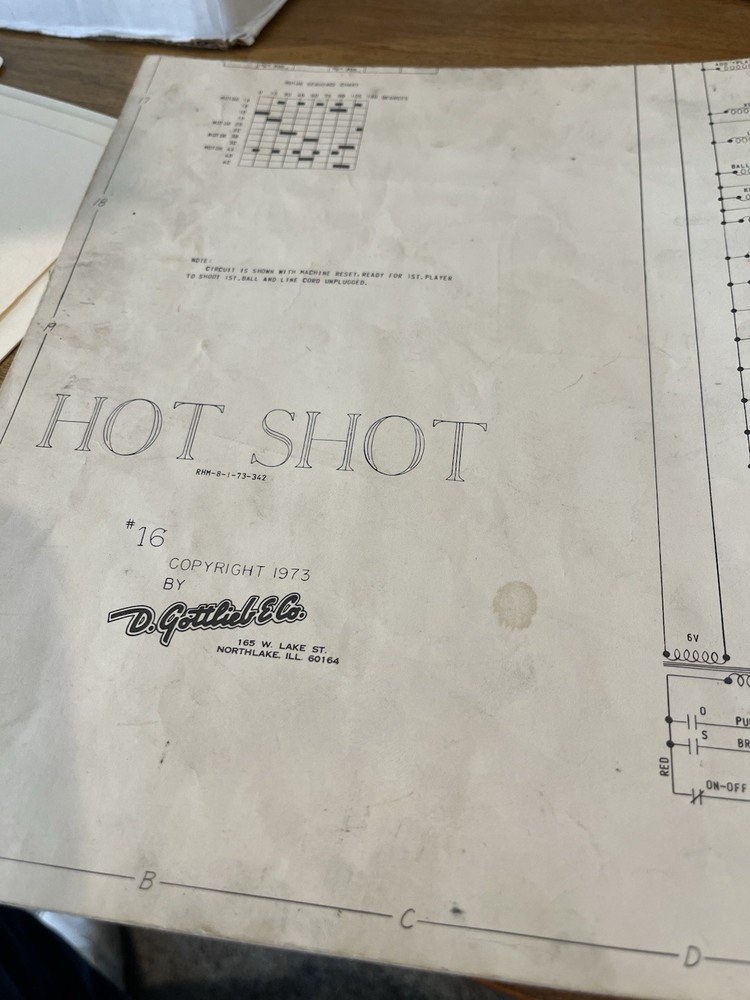 Hot Shot Pinball Schematic