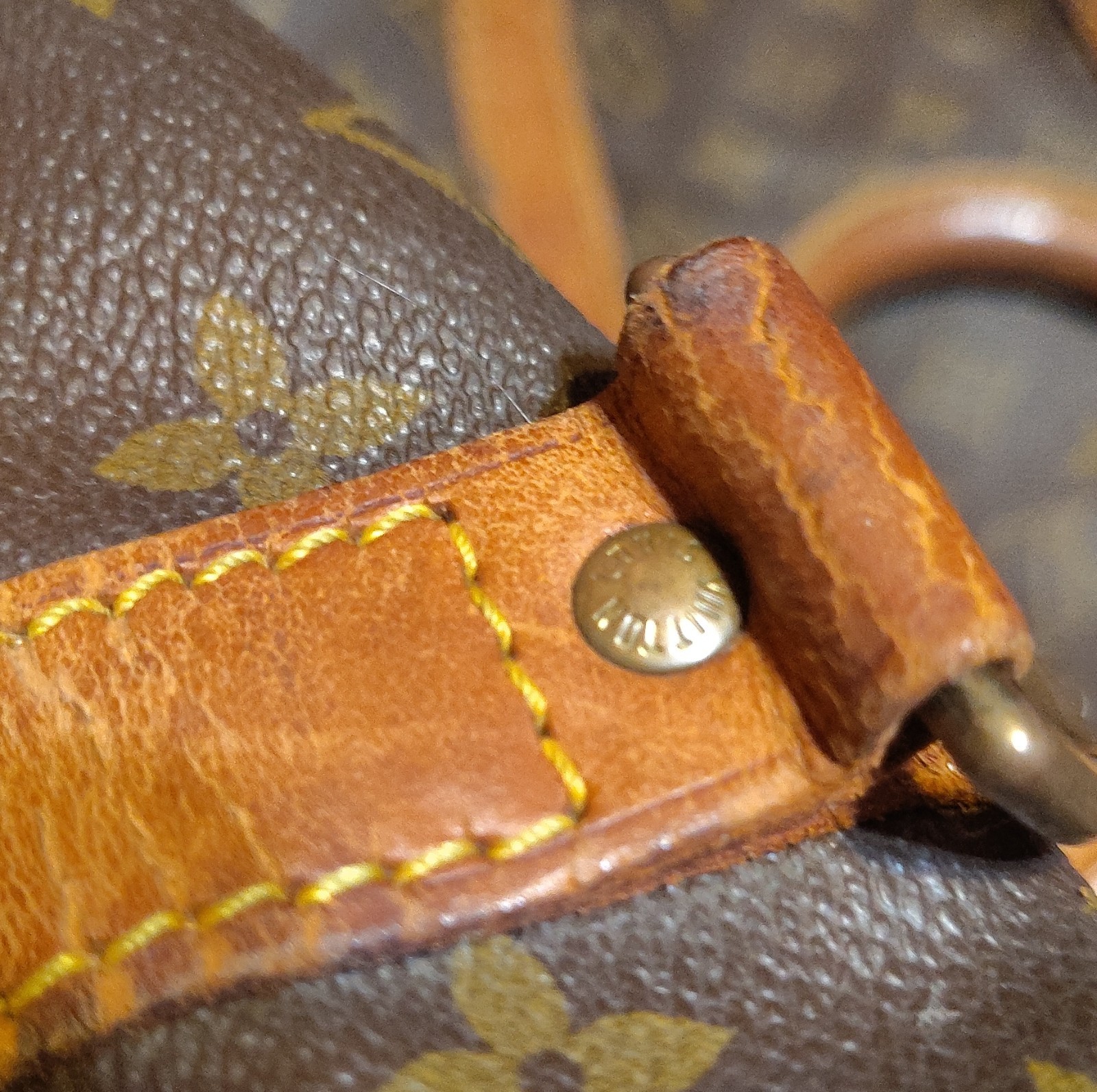 Louis Vuitton Monogram Leather Canvas Carry On Duffle Bag Brown Unisex