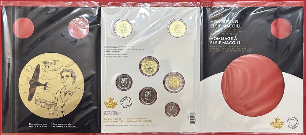 2023 Canada Proof Like Set Plus MacGill Plain & Color 1 Dollar