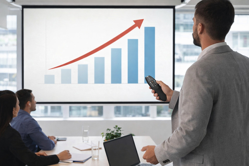 Wireless Presenter Remote with Red Laser, USB Plug & Play Clicker