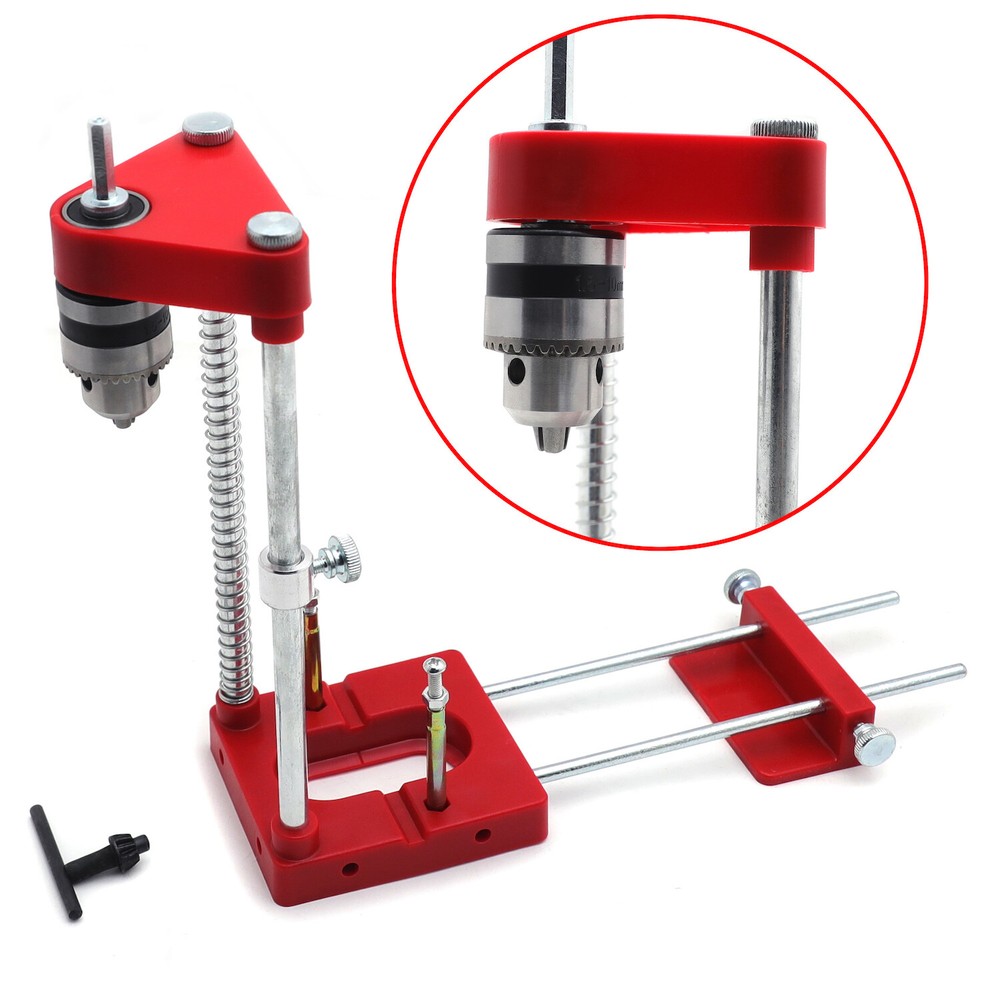 Red Woodworking Punch Locator Drill Guide Adjustable Hole Drilling Template Tool
