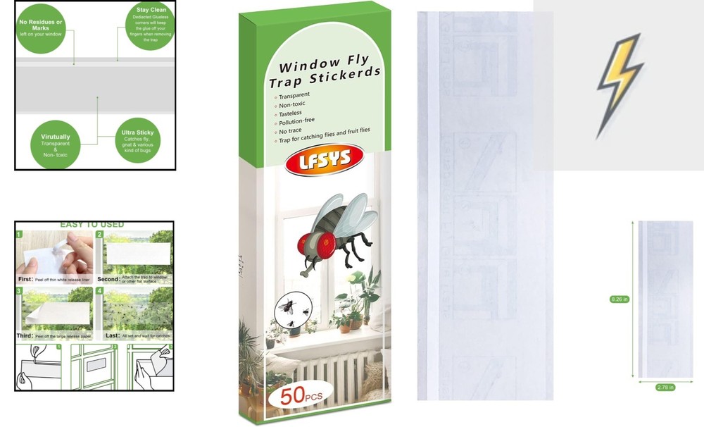 50 Pack Eco-Friendly Indoor Clear Fly Traps – Safe & Effective Bug Control