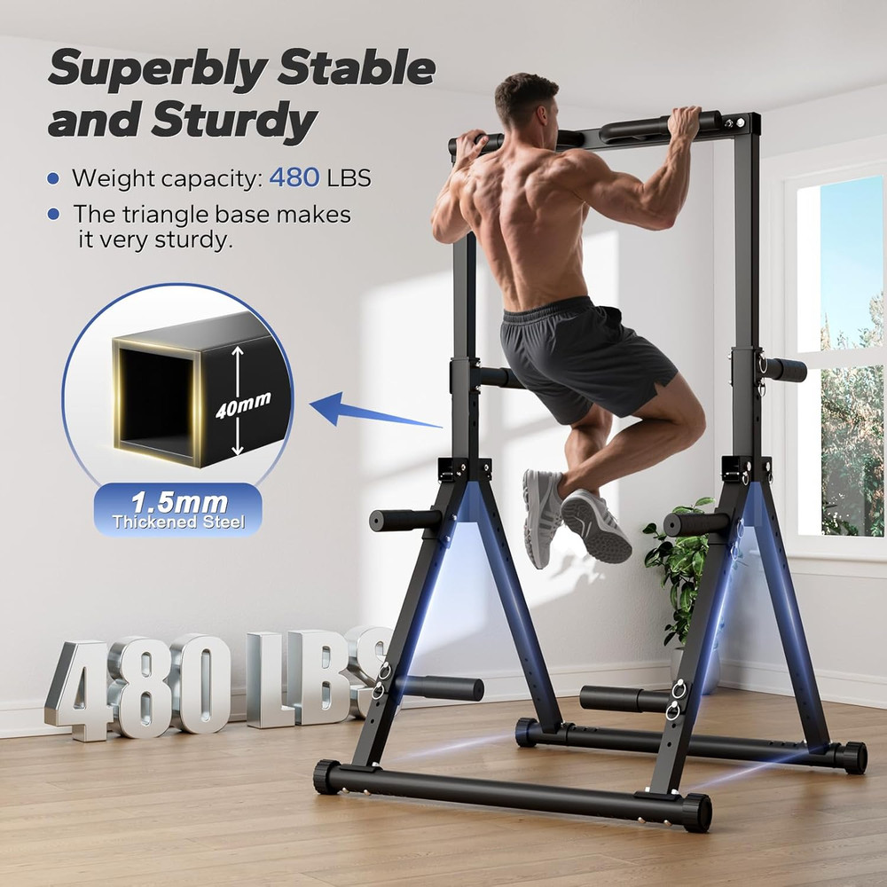 Foldable Pull up Bar Free Standing, Strength Training Pull-Up Bars Adjustable Pu