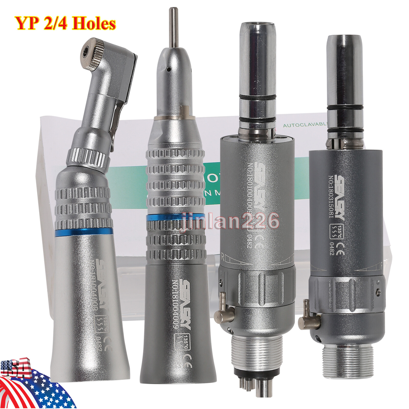 Dental low slow speed straight handpiece/ contra angle/ air motor 2/4 NSK E-type