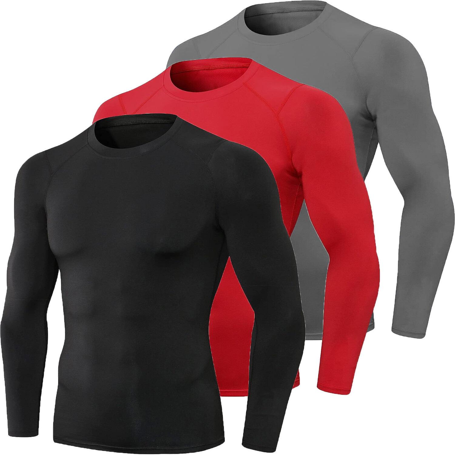 NEW Men Long Sleeve Quick Dry Compression Shirt Gym Tops Under Base Layer Tights