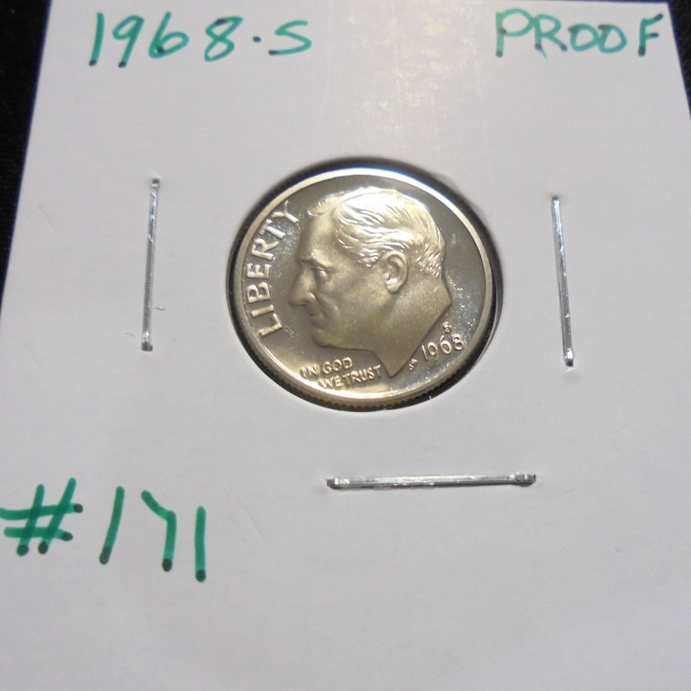 Nice 1968 s Proof Roosevelt Dime #171 From a Proof Set