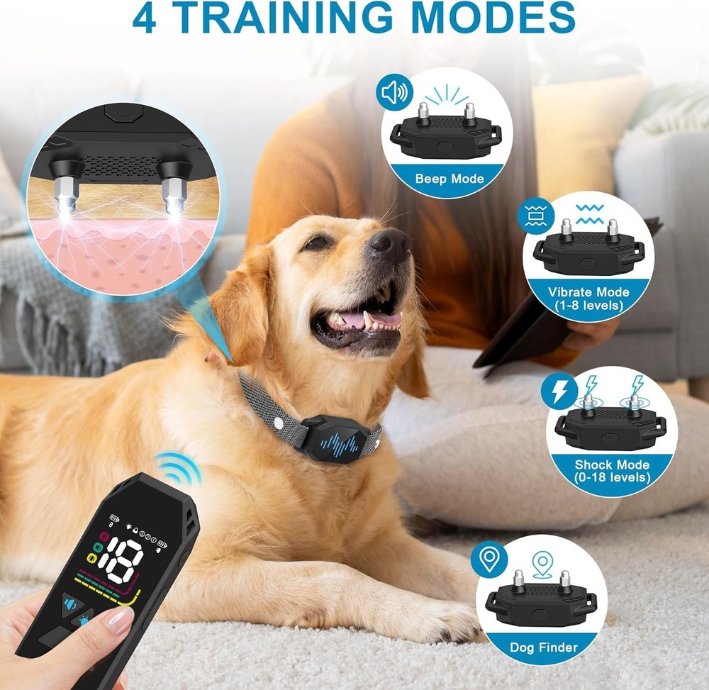 Dog Training Collar with Remote Control 2 Pack, 2500ft 2 pack, black