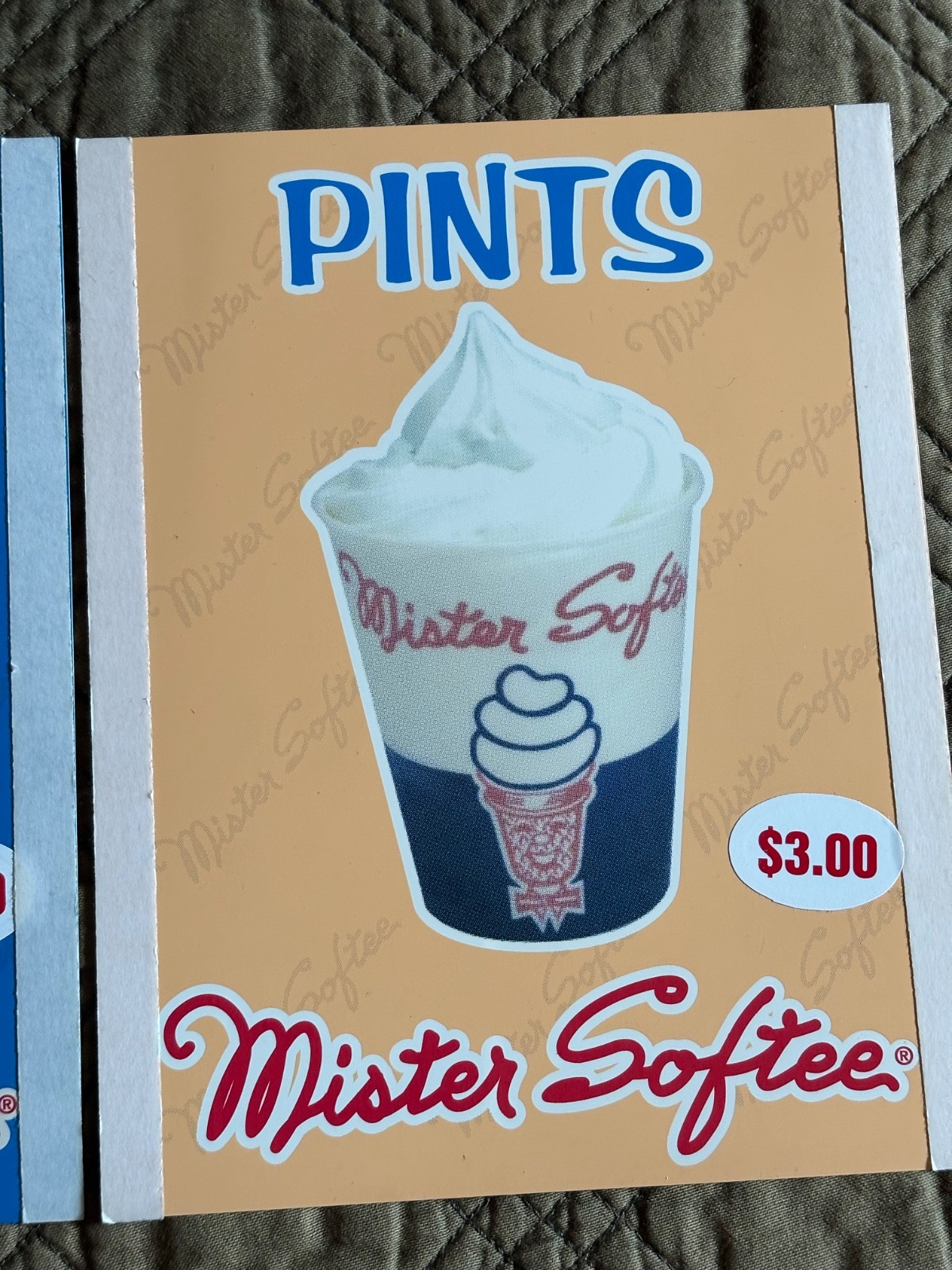 Mister Softee MilkShake, Soda Float & Pints Window Sign Set