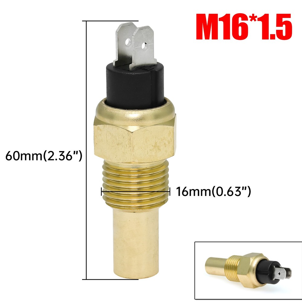 Water Temperature Sensor Aluminum Alloy Stable M16*15 Water Temp Sensor ReplacE