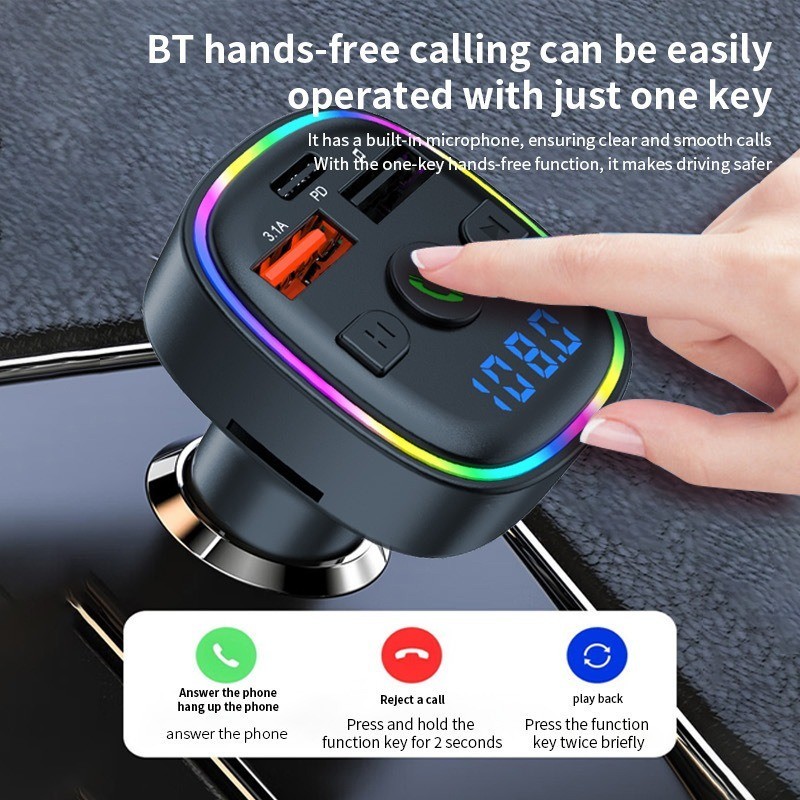 C32 Bluetooth Car FM Transmitter MP3 Player TF Card Slot Car Charger