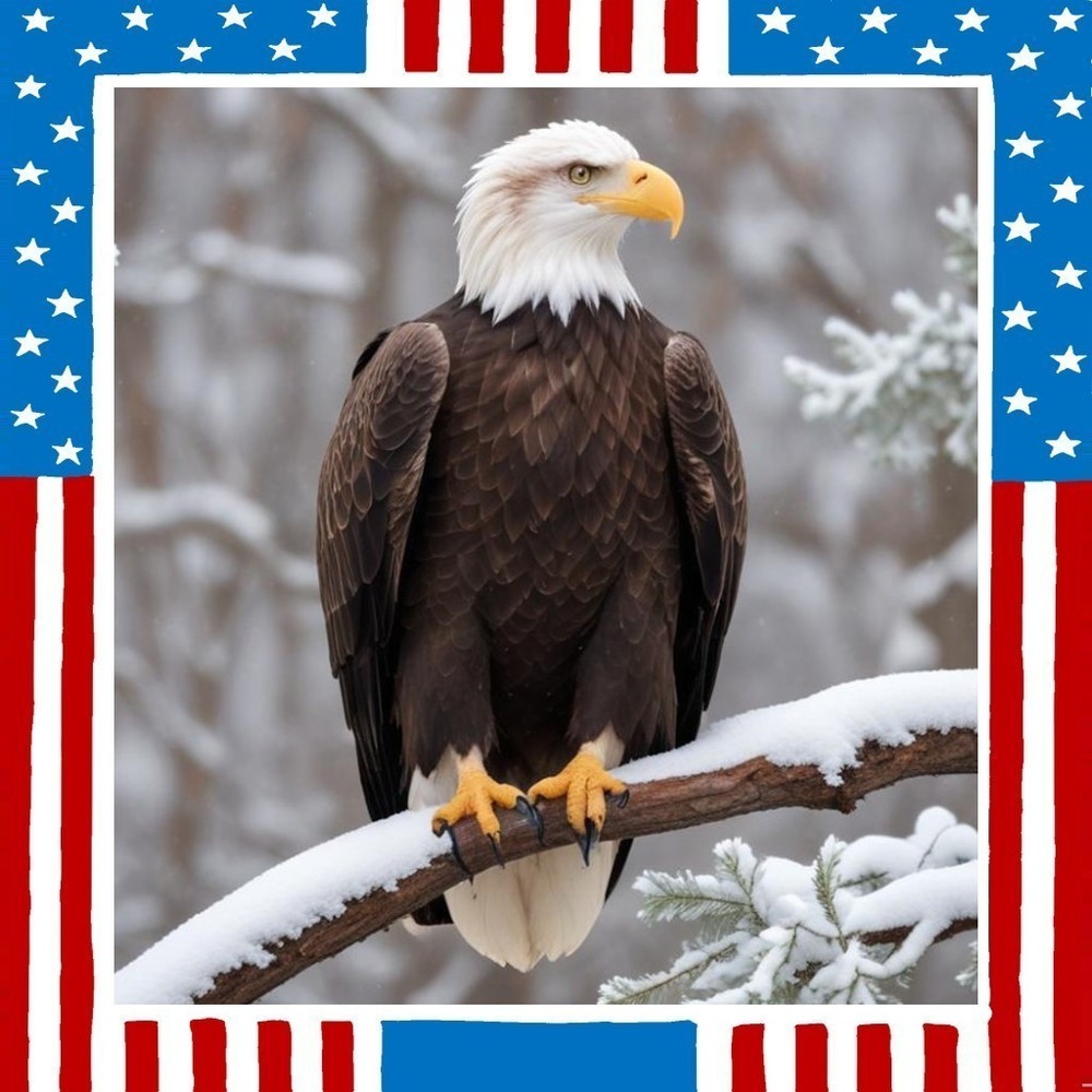 30 Custom Patriotic Pride Eagle Personalized Address Labels