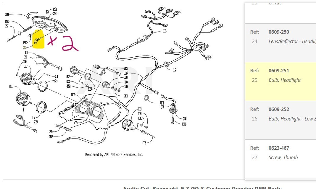 3 SUPER LED light bulbs for Arctic Cat 1998 - 2000 Z440, ZL 440 500 600, ZR 500