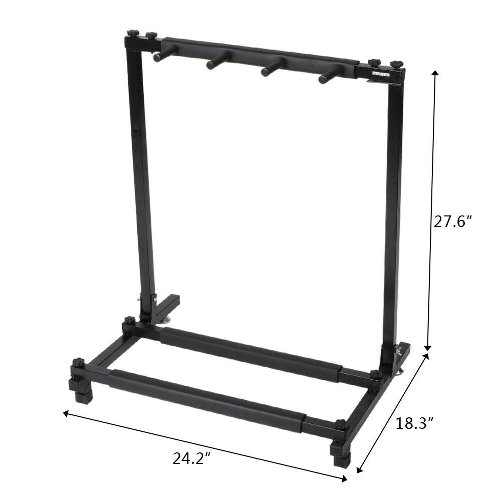 3 Guitar Stand - Multiple Three Instrument Display Rack Folding Padded
