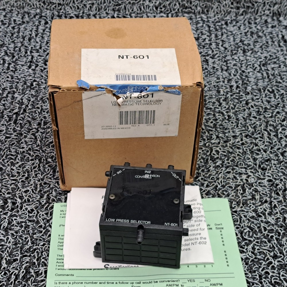 Johnson Controls NT-601 Low Pressure Selector