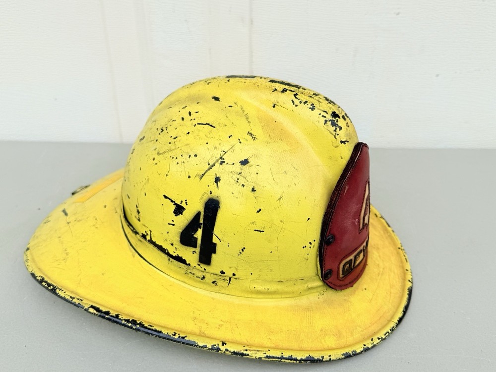 Vintage Fire Helmet Yellow