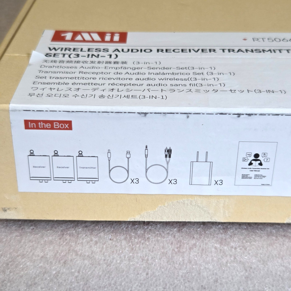 1Mii 3-in 1 Wireless Audio 1 Transmitter 2 Receivers 2.4Ghz RT5066