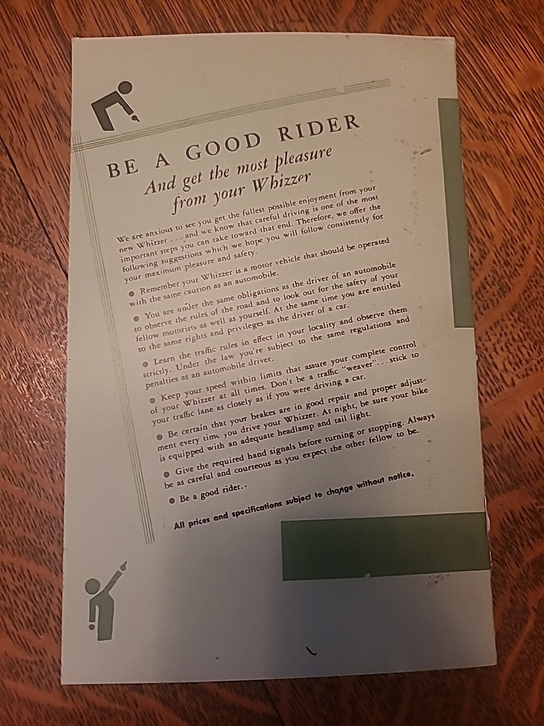 Whizzer Pacemaker Owner's Manual