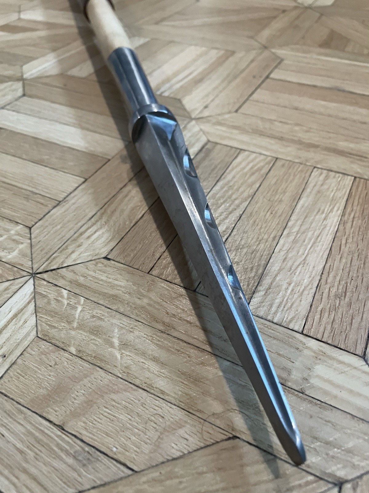 Medieval Double-Sided Flanged Mace and Spear, 55-Inch Weapon