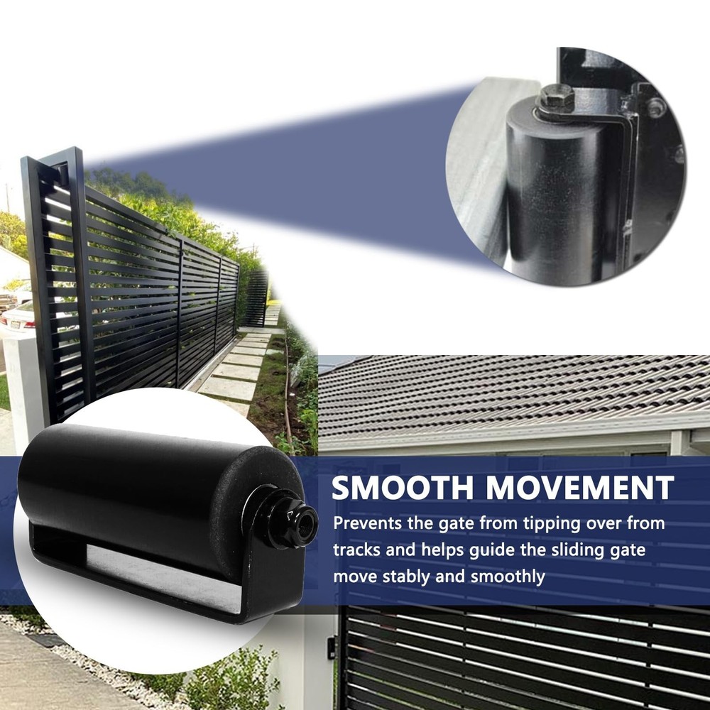 2Pack Slide Gate Guide Roller with C Post Welded Bracket, Hard Nylon Sliding ...