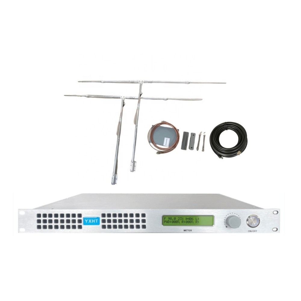 250W FM Transmitter + 2-Bay Antenna + 30M Cable for Church Radio Broadcast Stati