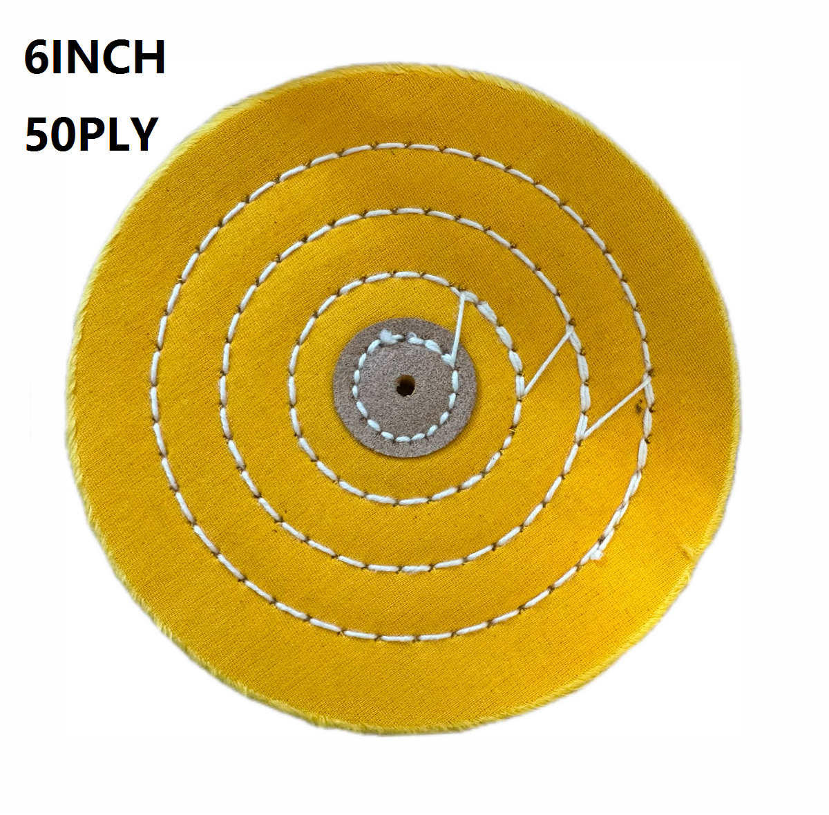 6 In Extra Thick Cotton Buffing Wheel, 5/8 Inch Arbor Hole Fine Polishing Wheel