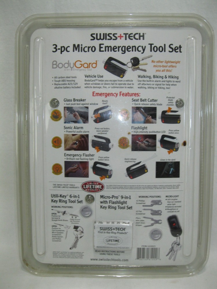 SWISS+TECH 3-PC MICRO EMERGENCY TOOL SET KIT - NOS