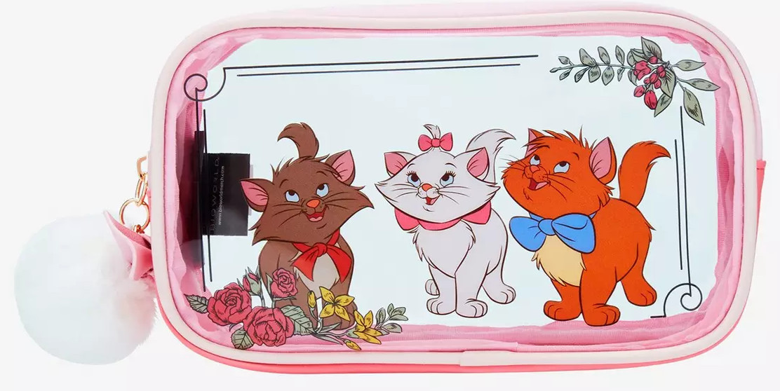 NEW Disney The Aristocats Kittens 3pc Cosmetic Travel Makeup Pen Pencil Bag Set