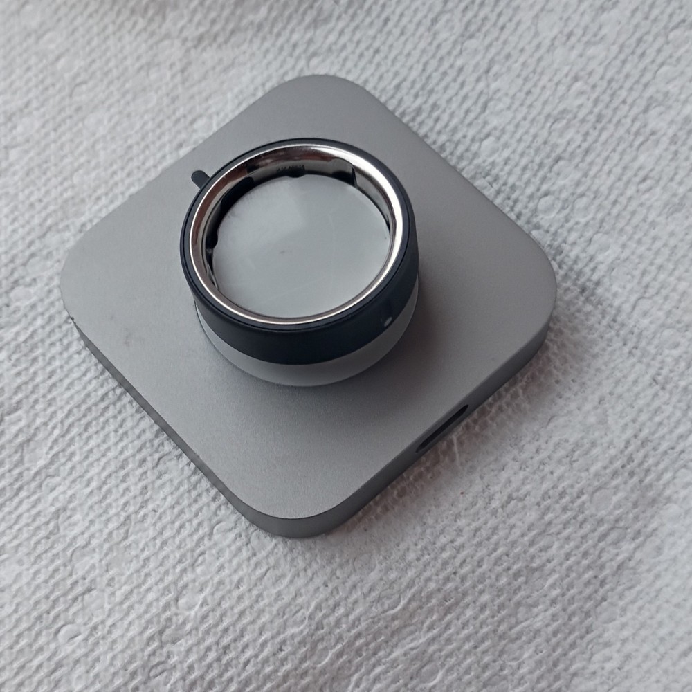 Oura Ring Gen 3 Activity Tracker Silver Size 13 with Charging Base