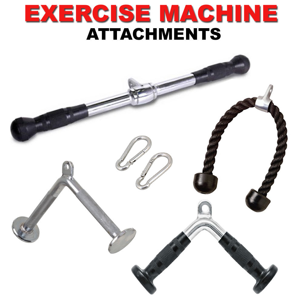 Home Gym Cable Attachment Handle Machine Strength Exercise Pull Press Down Set