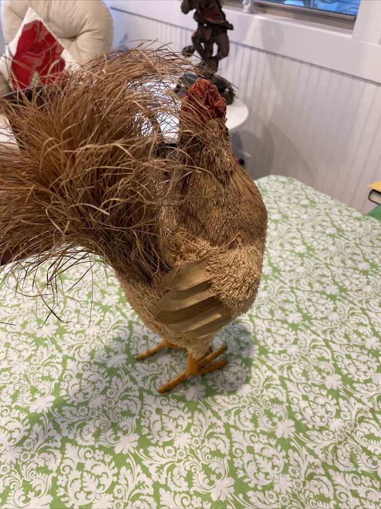 Straw Rooster Figure