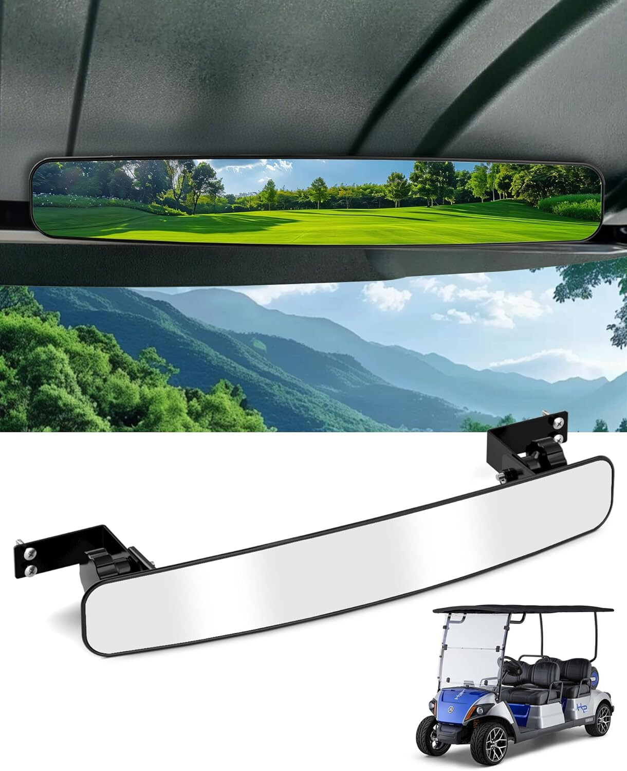 Golf Cart Rear View mirror for EZGO Club Car Yamaha Panoramic view 270° adjust