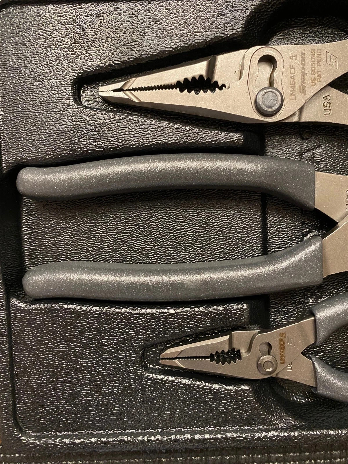 SNAP ON TOOLS USA 3PC DK TITANIUM LONG NOSE Slip Joint Pliers Set PL3LNSJCF DT