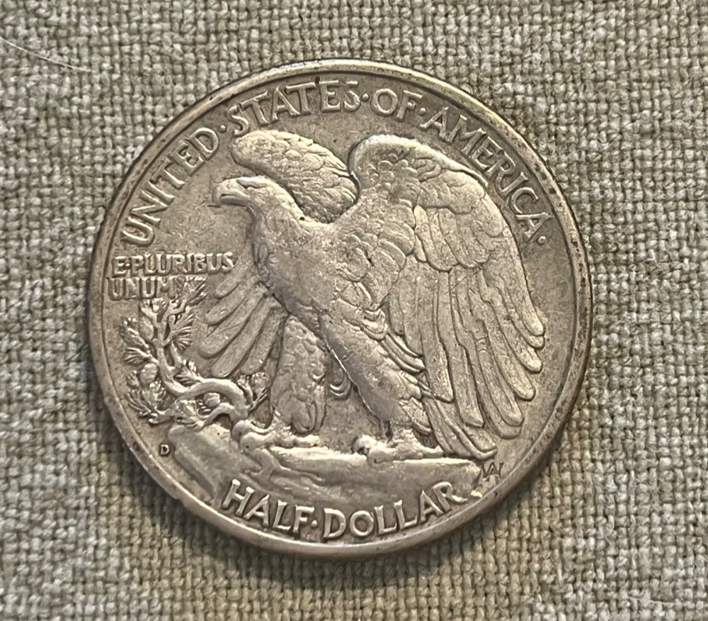 1938-d Walking Liberty half dollar , nice EF , scarce date & grade