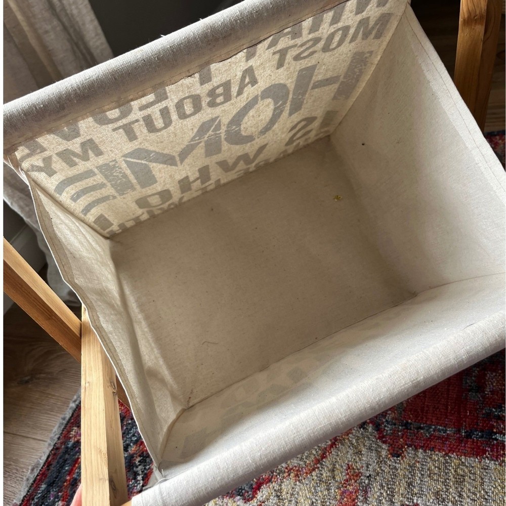 Foldable Wood & Canvas Bin/Hamper