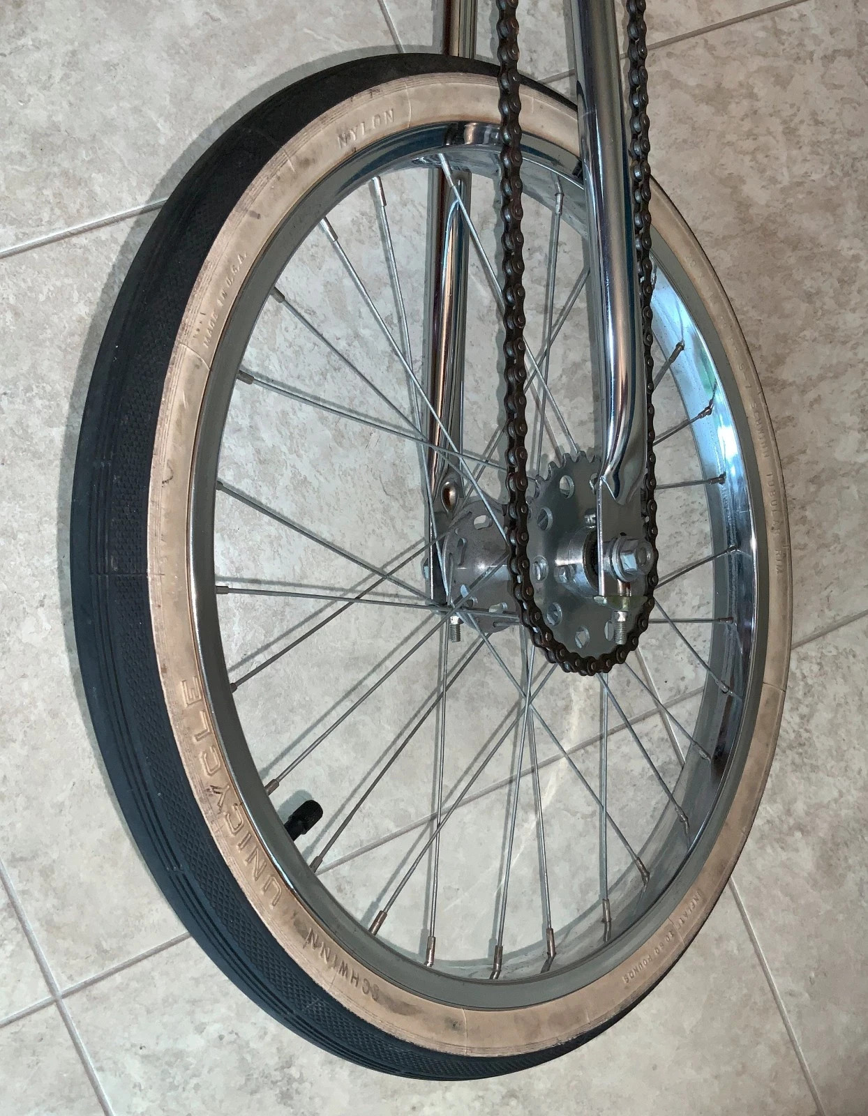 VIDEO! 5/6 ft Schwinn Giraffe Unicycle Chrome Nimbus Performers Circus Monowheel