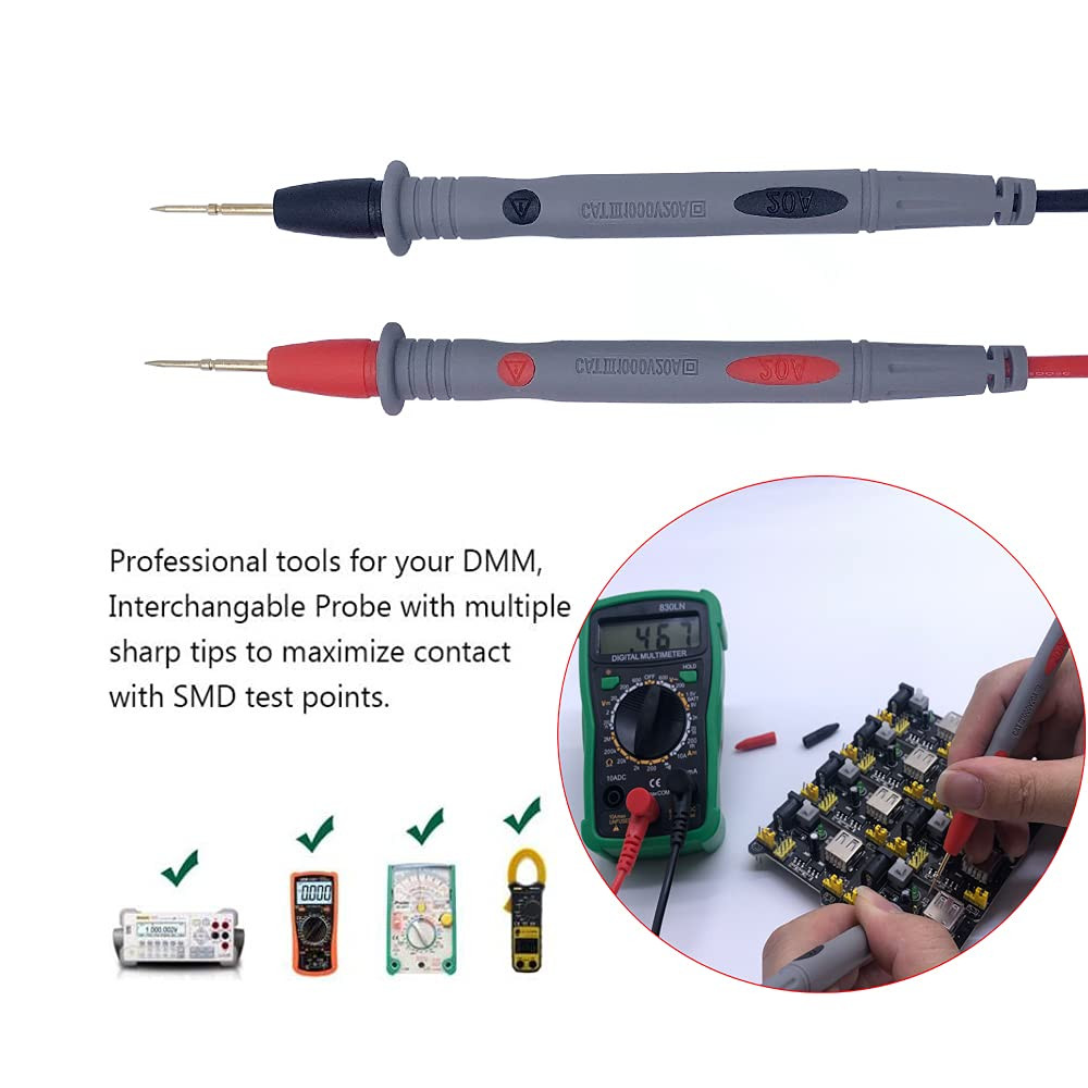 Multimeter Test Leads Set, Professional Leads Kit, Precision Sharp Probe Test Le