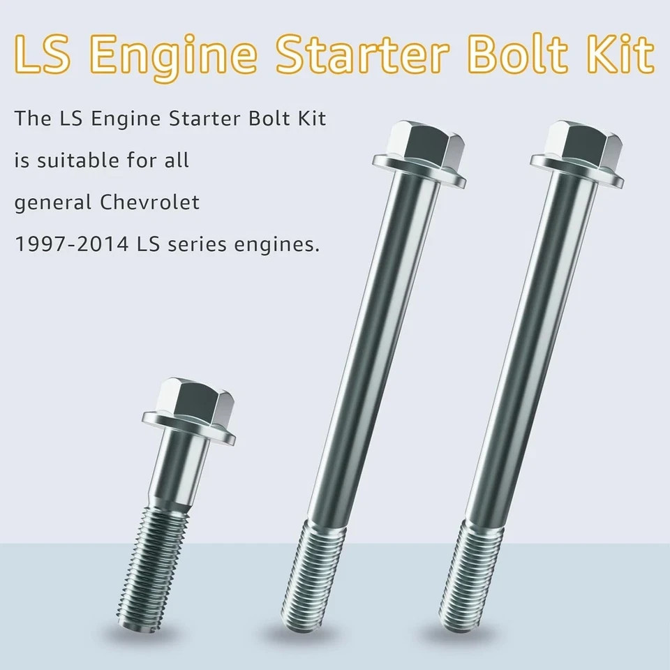LS Engine Starter Bolt Kit Compatible with All GM Chevy Camaro Corvette Silverad