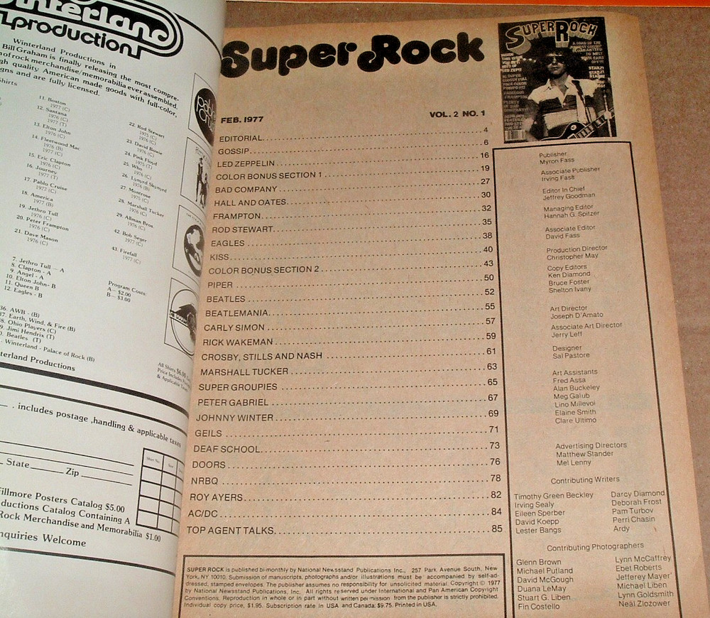 Super Rock Magazine February 1978 Frampton, Led Zeppelin, KISS, Beatles, AC/DC