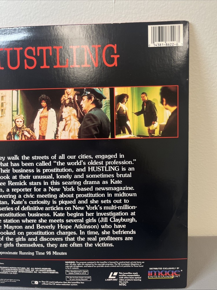 Hustling Starring Lee Remick Jill Clayburgh Laserdisc LD
