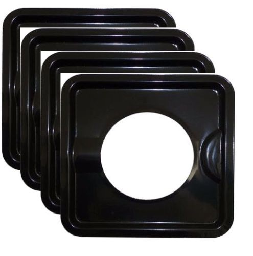 HEAVY DUTY BLACK STEEL SQUARE REUSABLE DRIP PAN GAS BURNER BIB LINER COVERS BN24