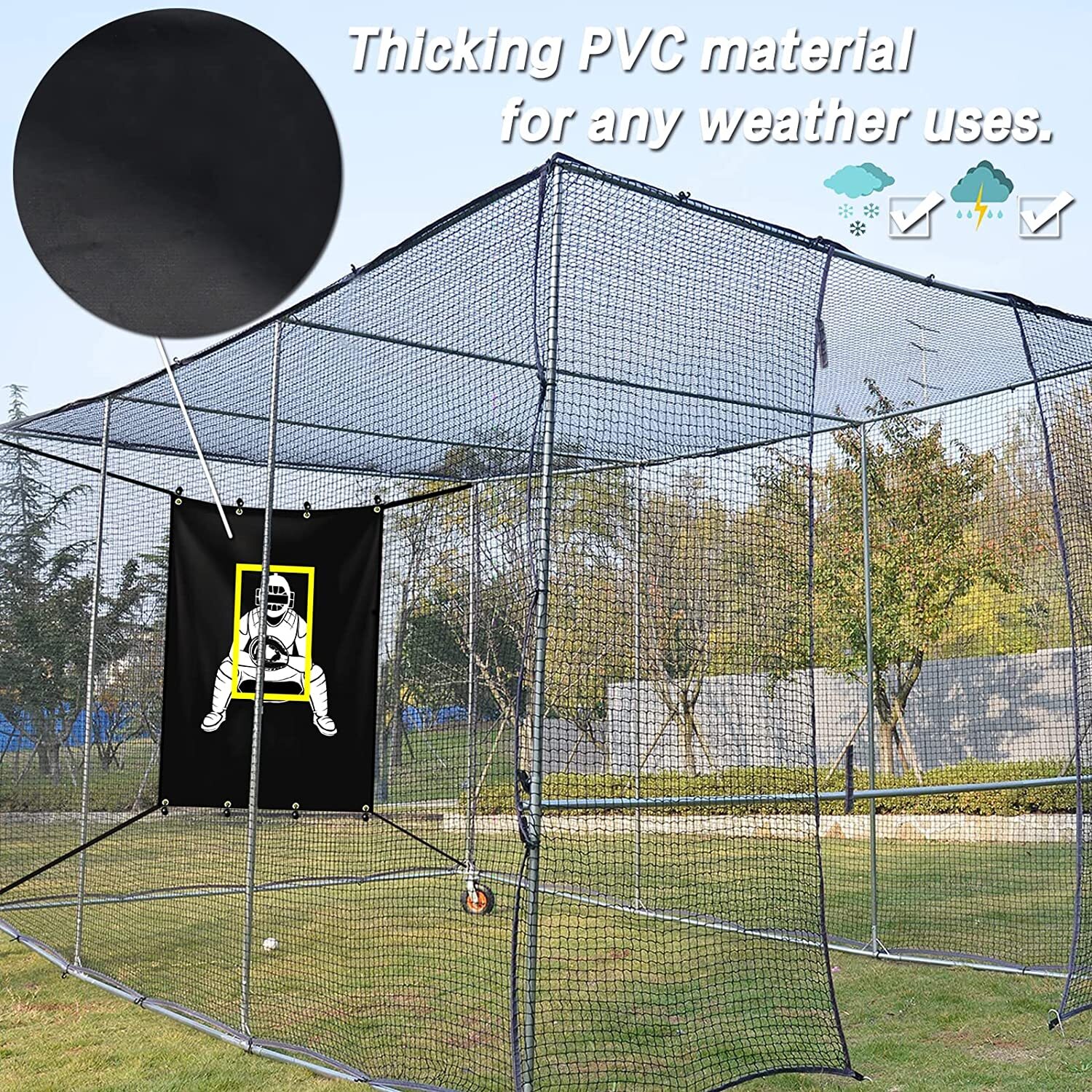 4ftx 6ft Backstop Net for Foot Baseball Softball Pitcher Training Aid Practice
