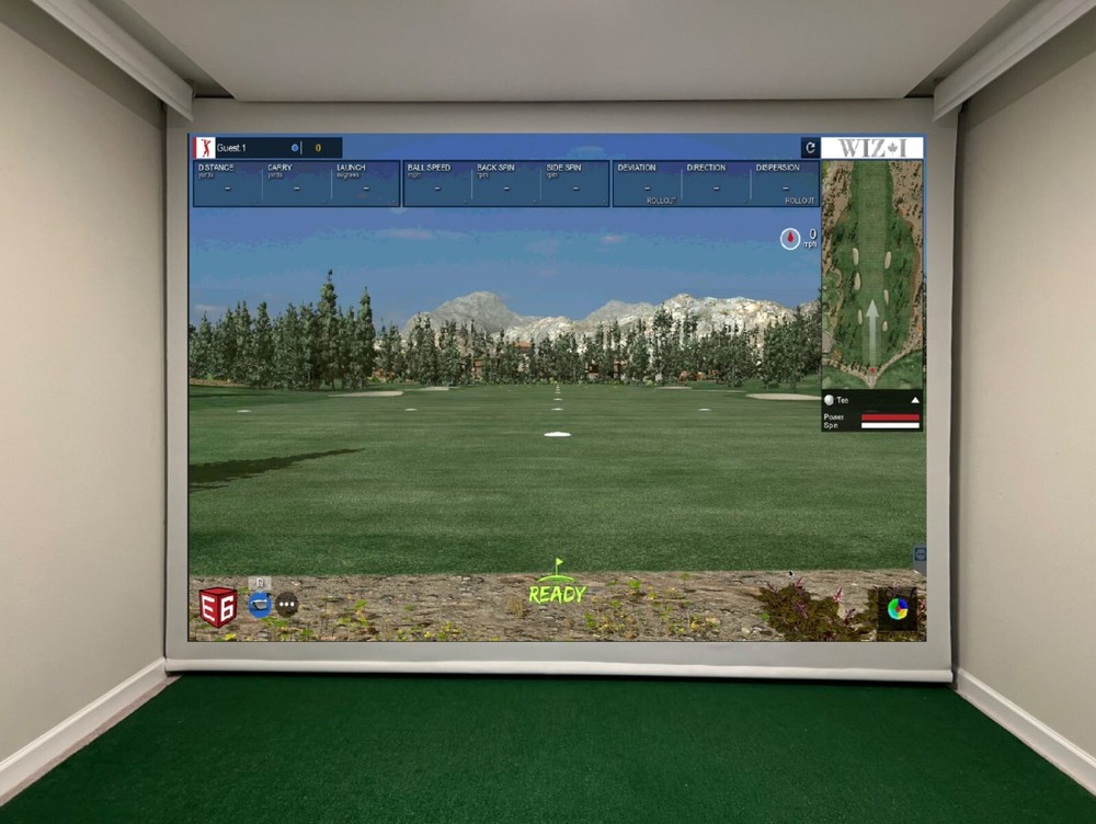 156"W Motorized Remote Control Retractable 3 layers Golf Impact screen Pro