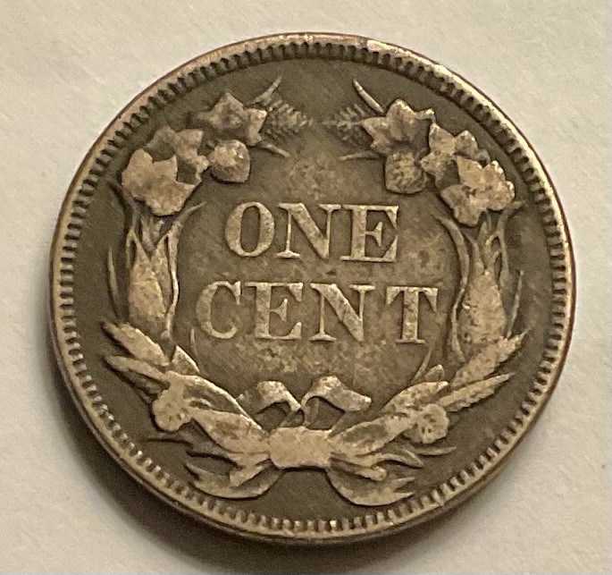 1858 1C Large Letters Flying Eagle Cent