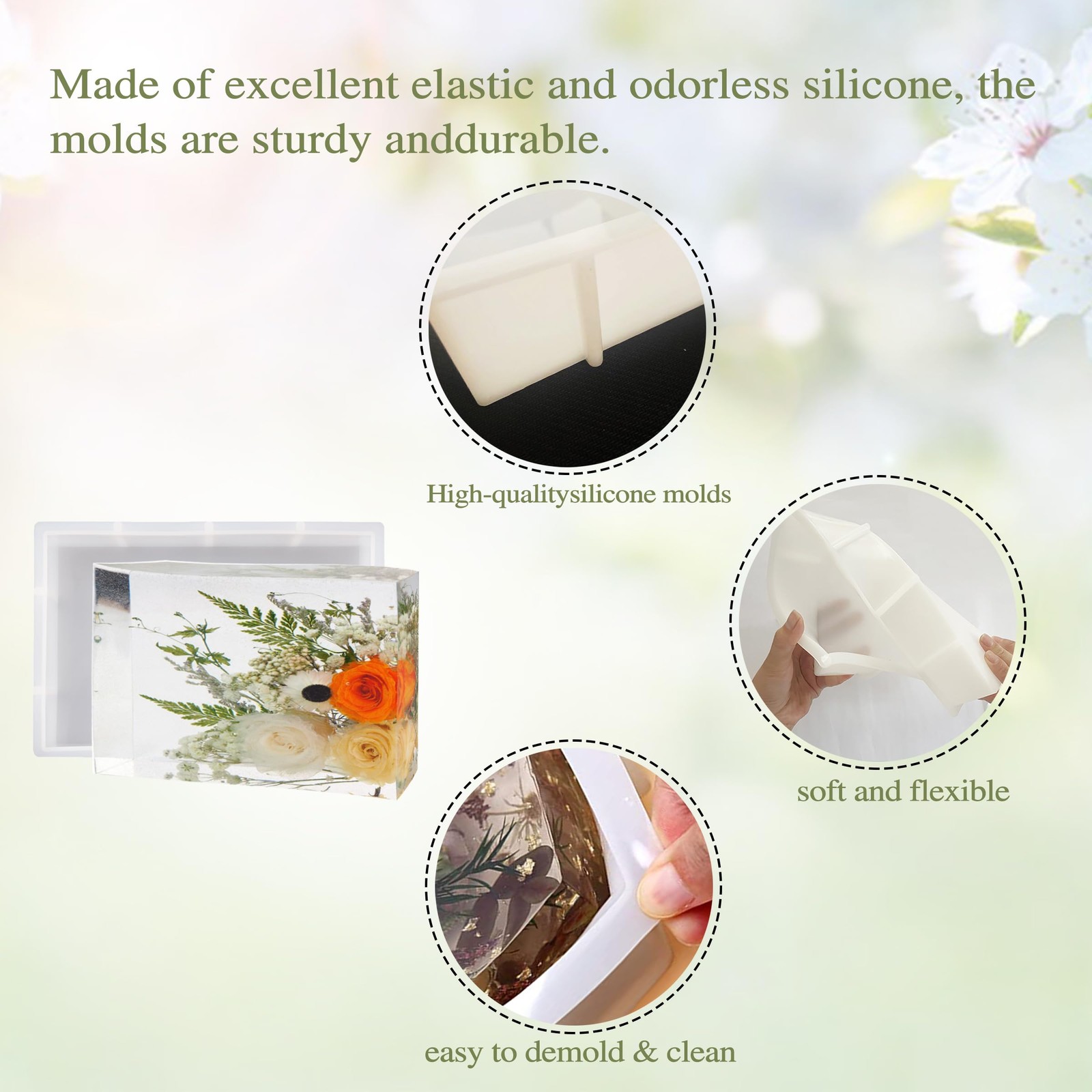 Large Resin Molds,Rectangle Silicone Molds for Resin Casting,Epoxy Resin Casting