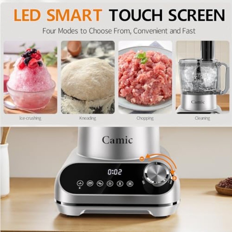 Camic 600W Food Processor, 72OZ Large Capacity Countertop Electric Vegetable Cho